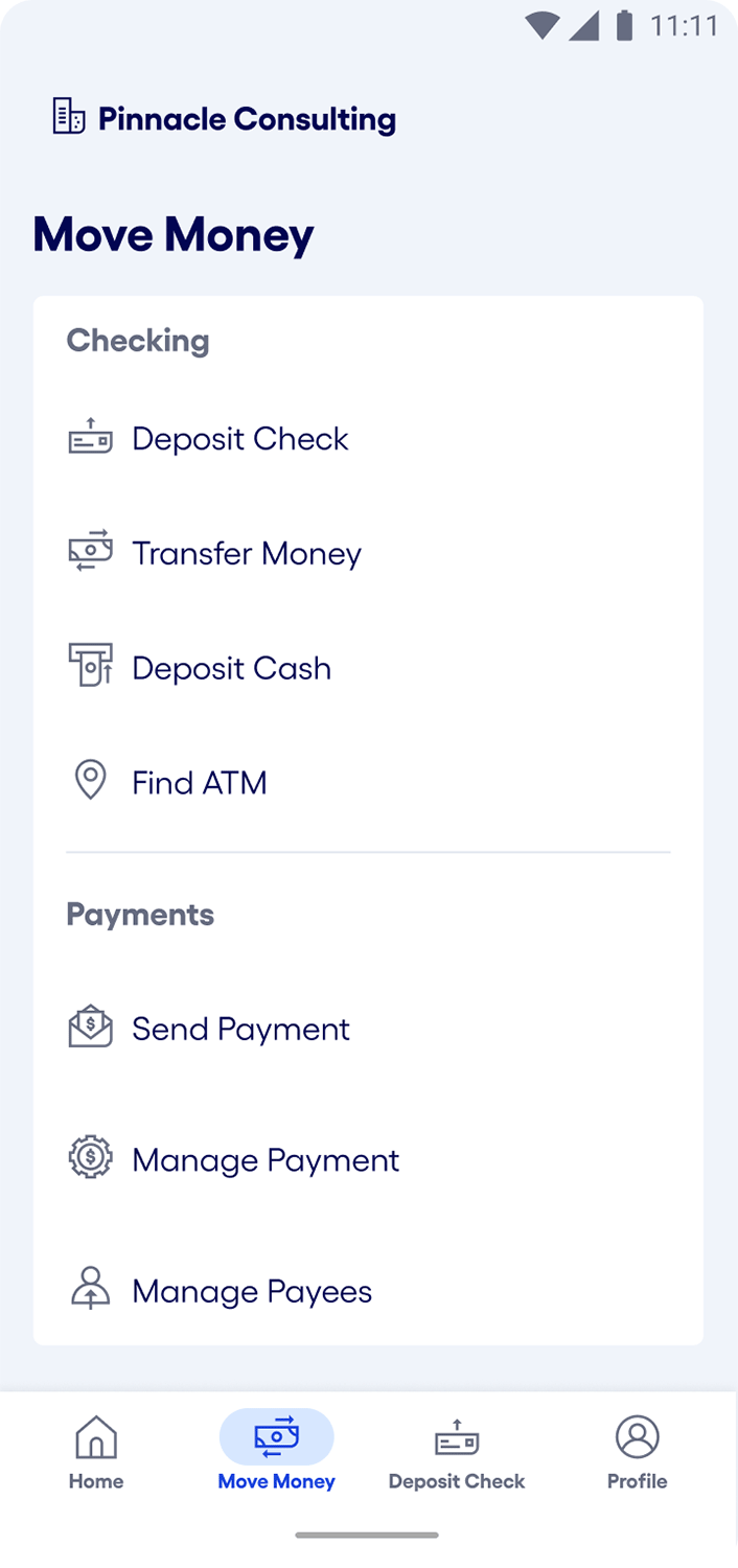 Bluevine Android OS manage payments