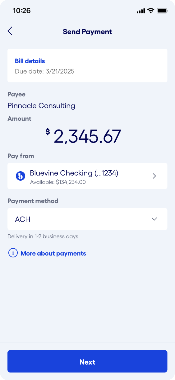 mobile send payment